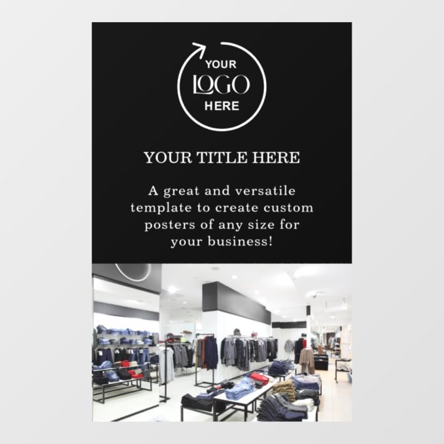 Schwarzes Foto für Berufliche Werbeaktionen mit Fi Fensteraufkleber (Blatt)