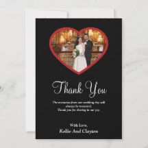 Schwarzes Foto im Herzen Dankeschön Karte