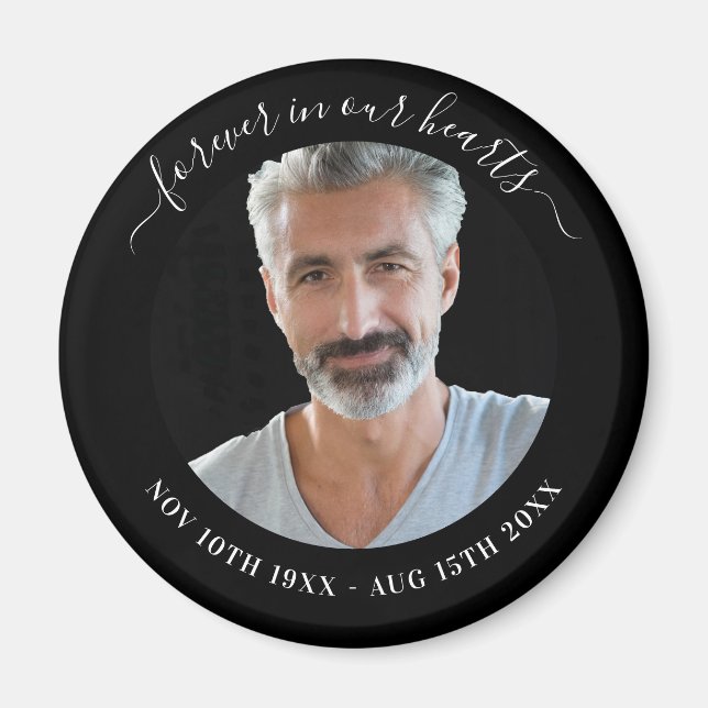 Schwarzes Foto-Liebe Magnet (Vorne)