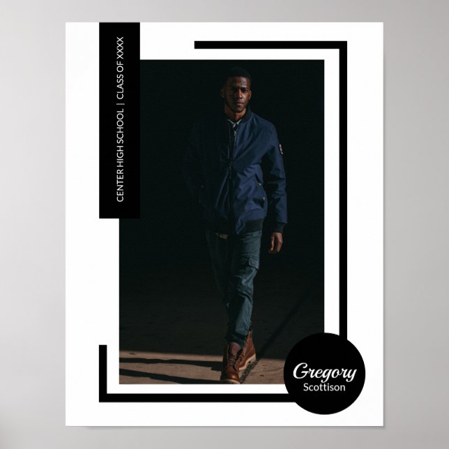 Schwarzes Foto Moderner Abschluss Poster (Vorne)