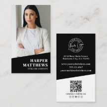 Schwarzes Foto QR-Code Logo Vertikal