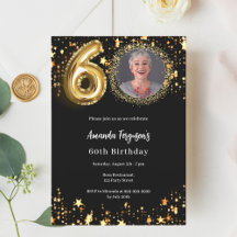 Schwarzes Foto - Sterne 60. Geburtstag