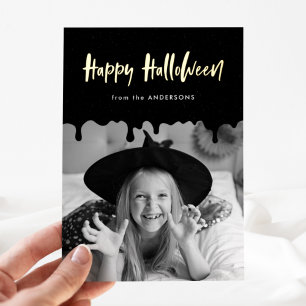 Schwarzes Foto verstopfen Halloween Folien Feiertagskarte