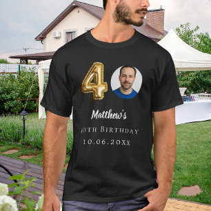 Schwarzes Foto zum 40. Geburtstag T-Shirt