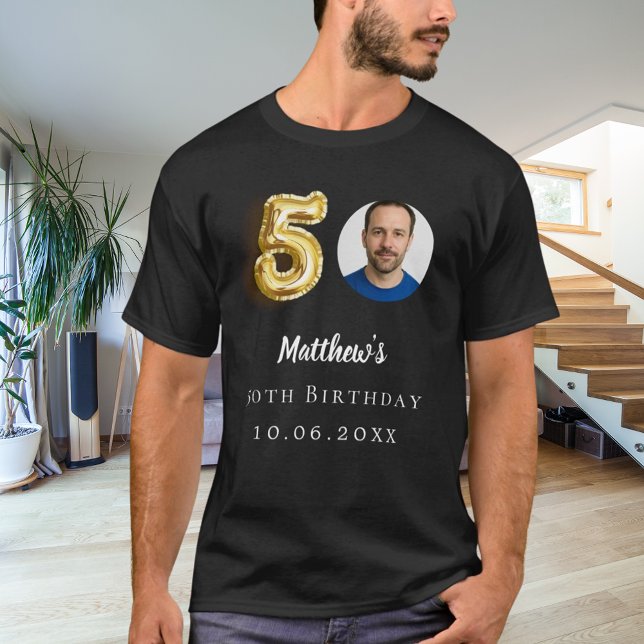 Schwarzes Foto zum 50. Geburtstag T-Shirt (Von Creator hochgeladen)