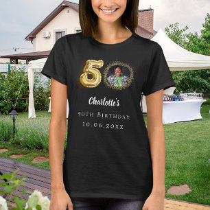 Schwarzes Foto zum 50. Geburtstag T-Shirt