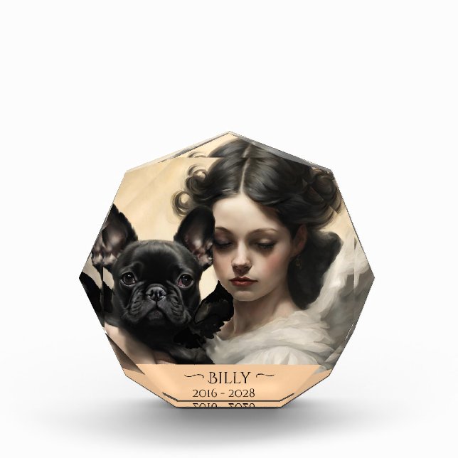 Schwarzes Französisches Bulldog-Personalisiertes G Fotoblock (Vorderseite)