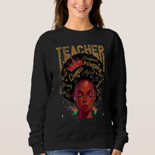 Schwarzes Frau-Lehrer-Shirt Afro Retro Schwarze Ge Sweatshirt