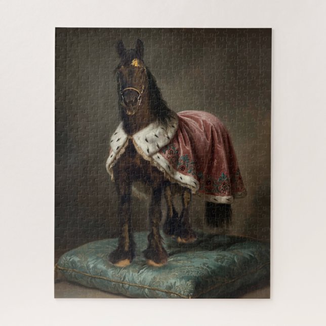 Schwarzes Friesenpferd - Poster Puzzle (Vertikal)
