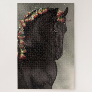 Schwarzes Friesenpferd - Puzzle
