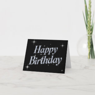 Schwarzes funkelmetallisches y2k zum Geburtstag Karte