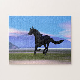Schwarzes Gallopierpferd Puzzle