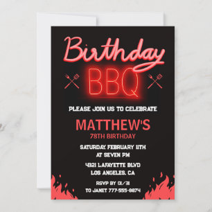 Schwarzes Gartenparty-BBQ zum 78. Geburtstag Einladung