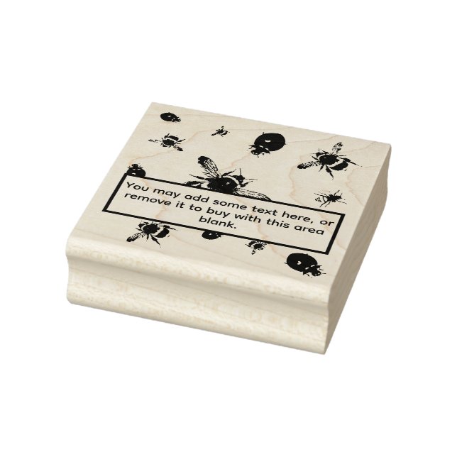 Schwarzes Gebiet der Bienen und Ladybugs Gummistempel (Stempel)