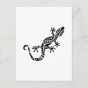 Schwarzes Gecko-Design Postkarte