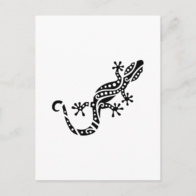 Schwarzes Gecko-Design Postkarte (Vorderseite)