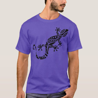 Schwarzes Gecko-Design T-Shirt
