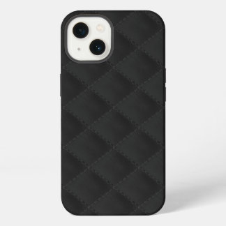Schwarzes genähtes Leder iPhone Hülle