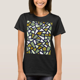 Schwarzes geometrisches Abstraktes Muster Camoufla T-Shirt