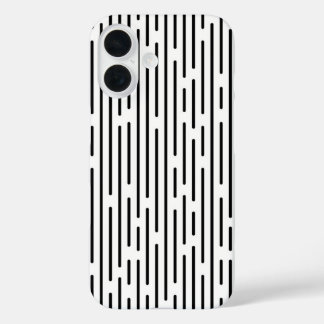 Schwarzes geometrisches Linienmuster iPhone 16 Hülle