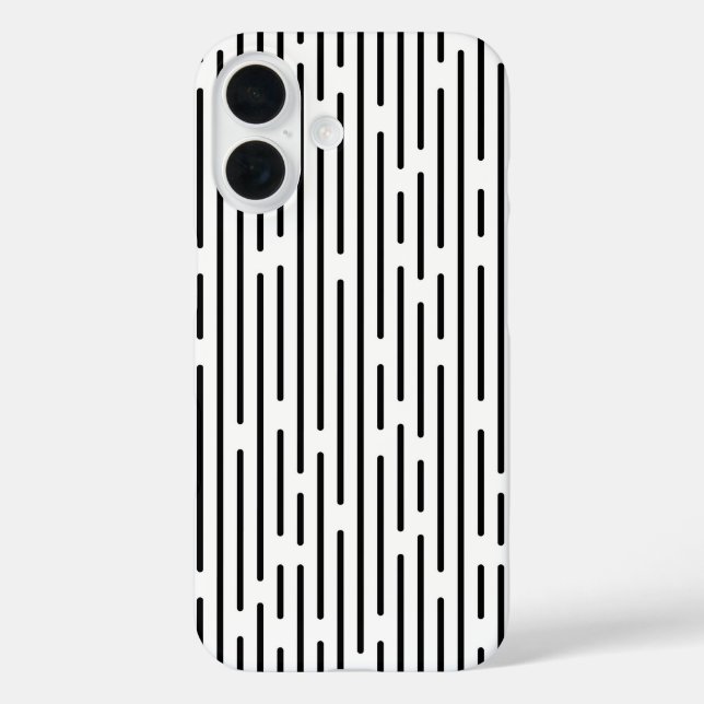 Schwarzes geometrisches Linienmuster Case-Mate iPhone Hülle (Rückseite)