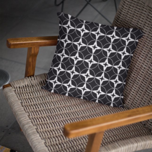 Schwarzes geometrisches Muster Kissen (Von Creator hochgeladen)