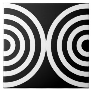 Schwarzes geometrisches Muster Mitte Jahrhundert M Fliese