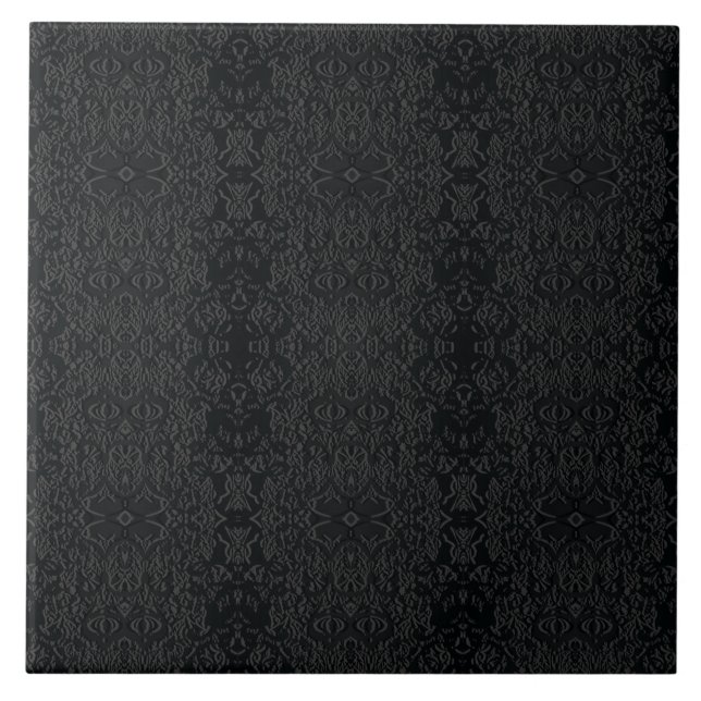 Schwarzes geometrisches Muster – modernes minimali Fliese (Vorderseite)