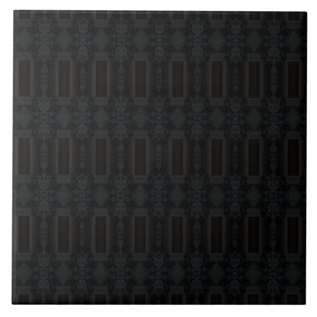 Schwarzes geometrisches Muster – modernes minimali Fliese (Vorderseite)