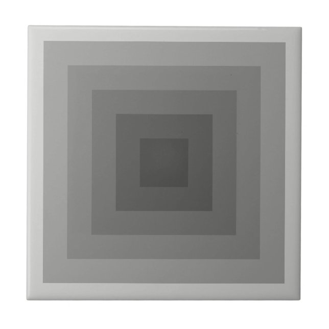 Schwarzes geometrisches Quadrat Fliese (Vorderseite)