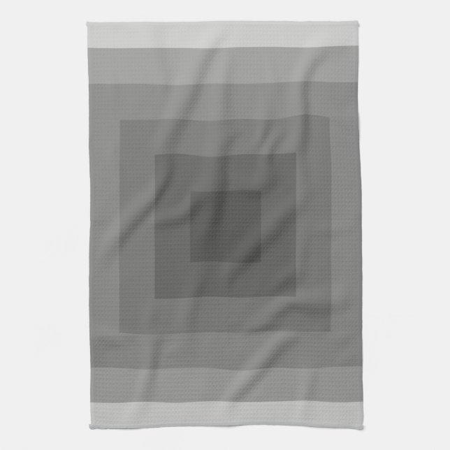 Schwarzes geometrisches Quadrat Geschirrtuch (Vertikal)