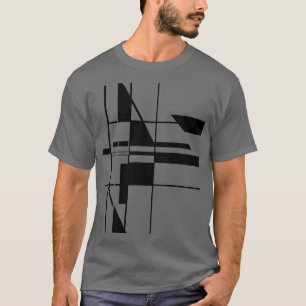 Schwarzes geometrisches Spielbrett-MCM-Look Abstra T-Shirt