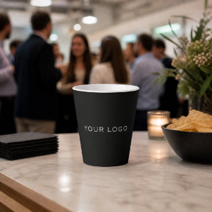 Schwarzes Geschäft-Logo rechteckig Milchtasse