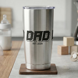 Schwarzes Geschenk für den neuen Papa Thermobecher