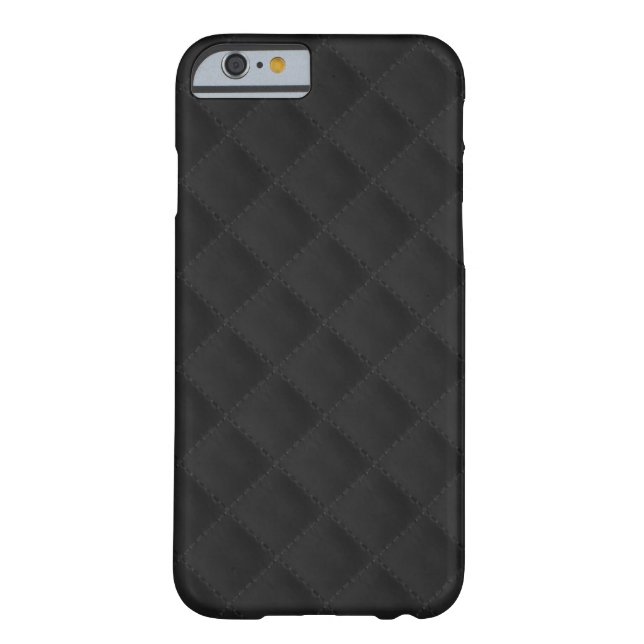 Schwarzes gestepptes Leder Case-Mate iPhone Hülle (Rückseite)