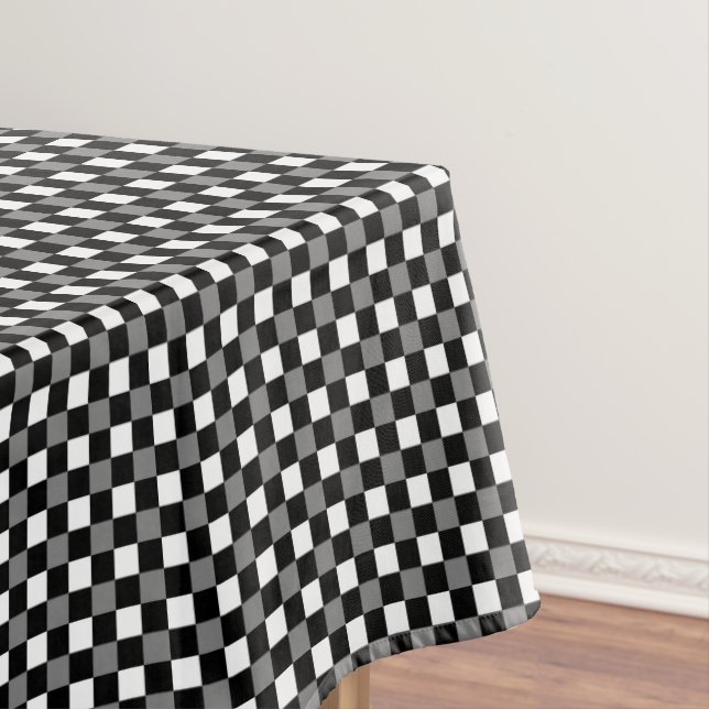 Schwarzes Gingham-Karo Tischdecke (Beispiel)