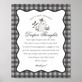 Schwarzes Gingham Süßer Geist Windel Gedanken Schi Poster