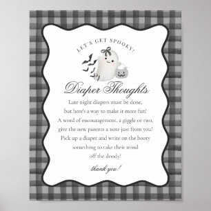 Schwarzes Gingham Süßer Geist Windel Gedanken Schi Poster
