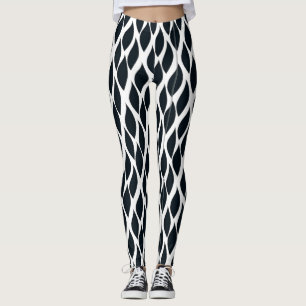 Schwarzes Gittermuster Leggings