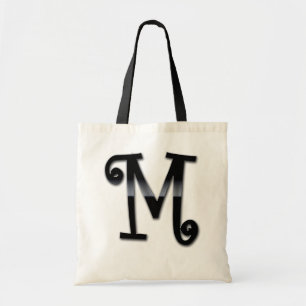 Schwarzes Glanz-Monogramm - M Tragetasche