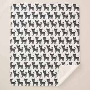 Schwarzes glatthaariges Chihuahua-Cartoon-Hund-Mus Sherpadecke