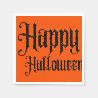 Schwarzes Glitter Frohes Halloween Serviette