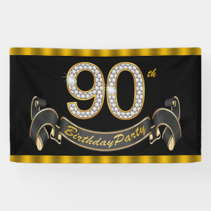Schwarzes Gold90. Geburtstags-Party Banner