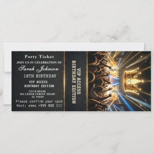 Schwarzes Gold 18. VIP-Geburtstagsticket-Einladung Einladung
