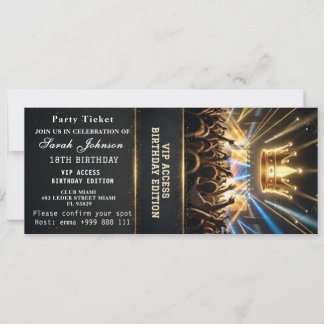 Schwarzes Gold 18. VIP-Geburtstagsticket-Einladung Einladung