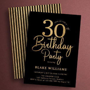 Schwarzes Gold 30. Geburtstag Einladung