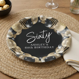 Schwarzes Gold 60. Geburtstag Pappteller