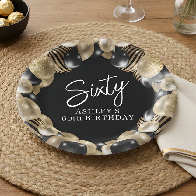 Schwarzes Gold 60. Geburtstag Pappteller (Von Creator hochgeladen)