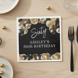 Schwarzes Gold 60. Geburtstag Serviette