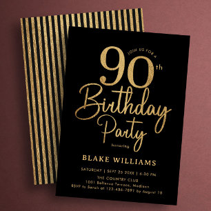 Schwarzes Gold 90. Geburtstag Einladung